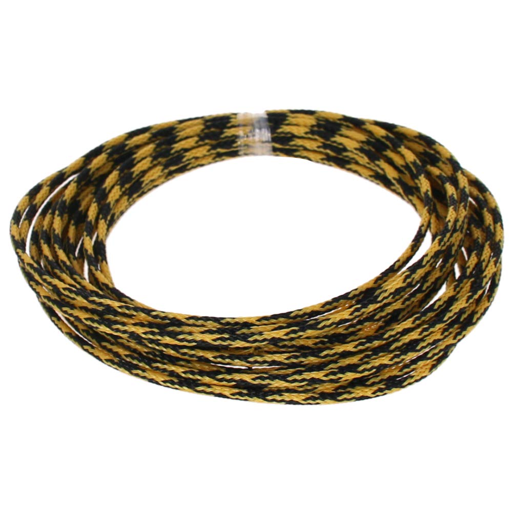 Othmro 1Pc Braided Cable Tidy Black and Yellow, 5m Organizer Protector Sleeve for TV/PC USB, 3mm Width