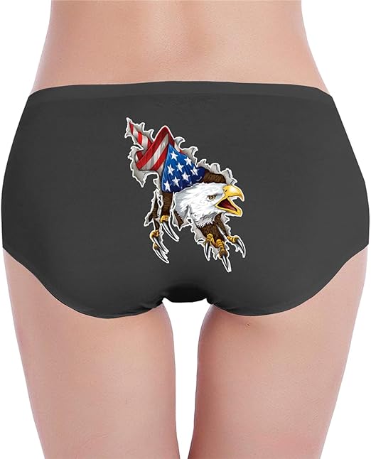 American Eagle Pin On Patriotic Women's Low Waist Underwear Soft Briefs