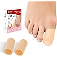 Bukihome 8 Pcs Gel Toe Cap, Big Toe Protector for Women Men - Cushions and Protects to Cover Toes, Relief Toe Pain from Ingrown Toenails, Corns, Blisters, Hammer Toes (Large Size)