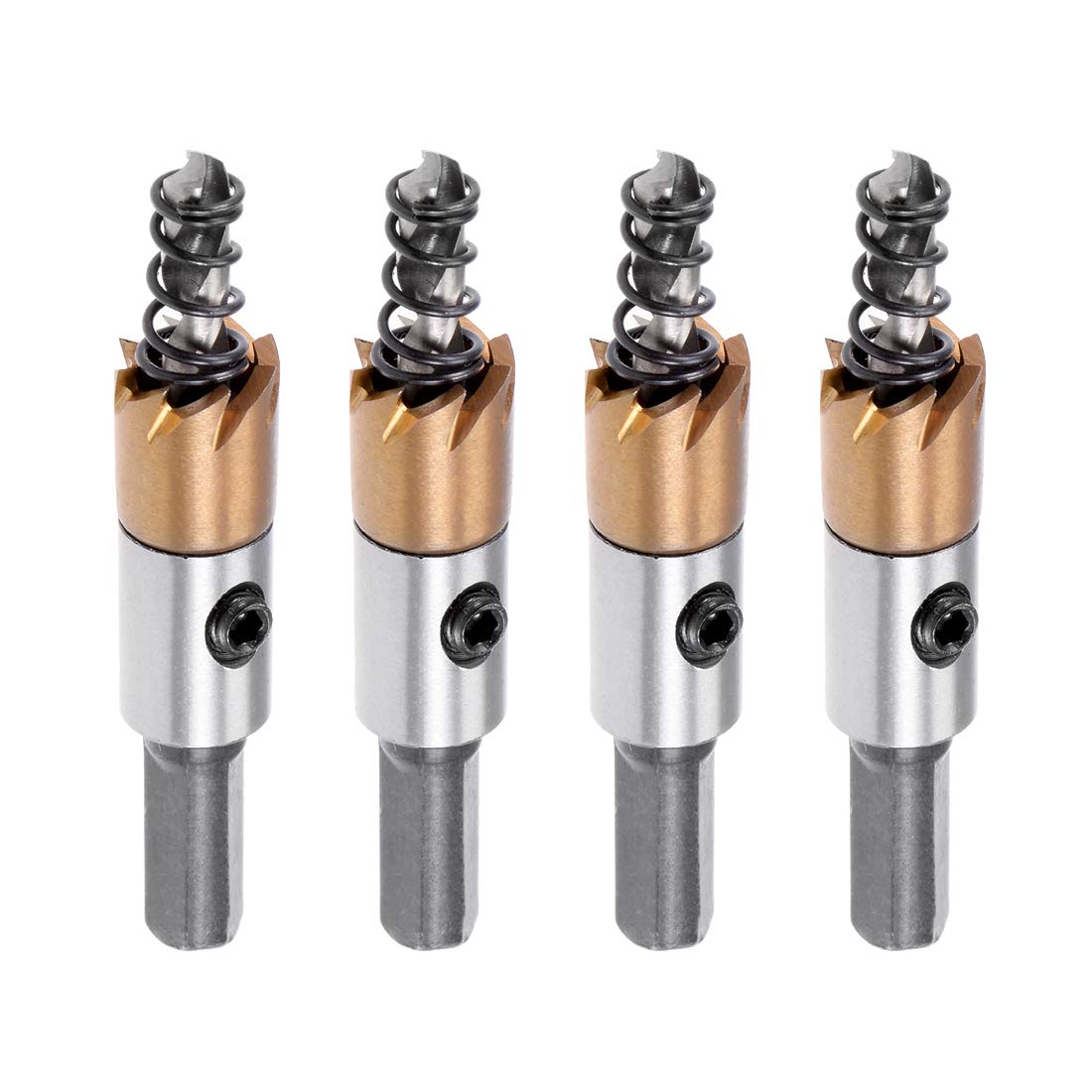 sourcingmap 4 Pcs 12mm HSS Drill Bit Hole Saw Stainless High Speed Steel Metal Alloy
