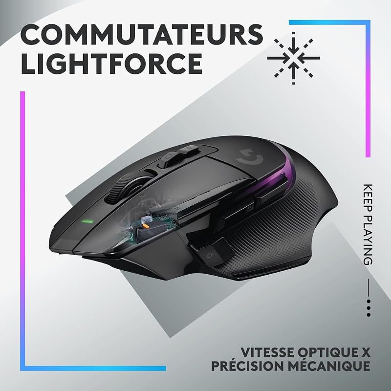 G502 X PLUS LIGHTSPEED Souris Gaming RVB Sans Fil - Noir