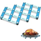 BURLIHOME 2 Pack Metal Trivets for Hot Dishes,Stretchable Trivet Stand,Blue | Two-Tone Blue,Stainless Steel,Large Hot Pads for Countertops&amp;Table,Expandable Design,Heat-resistant Mat,Space-saving Storage