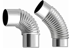 Flue Elbow 90 Degree Chimney Pipe 45 Degree Diameter 2.36inch/6cm Stainless Steel for Outdoor Camping Wood Stove, Rv Exhaust 
