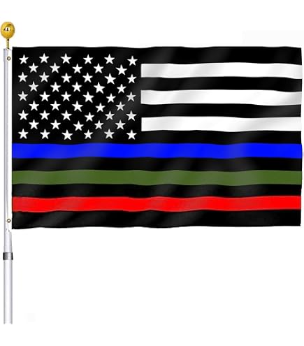 ANLEY Fly Breeze USA Flagge 3x5 Ft – Dünne Goldene Linie, Polyester | Für Leichten Wind