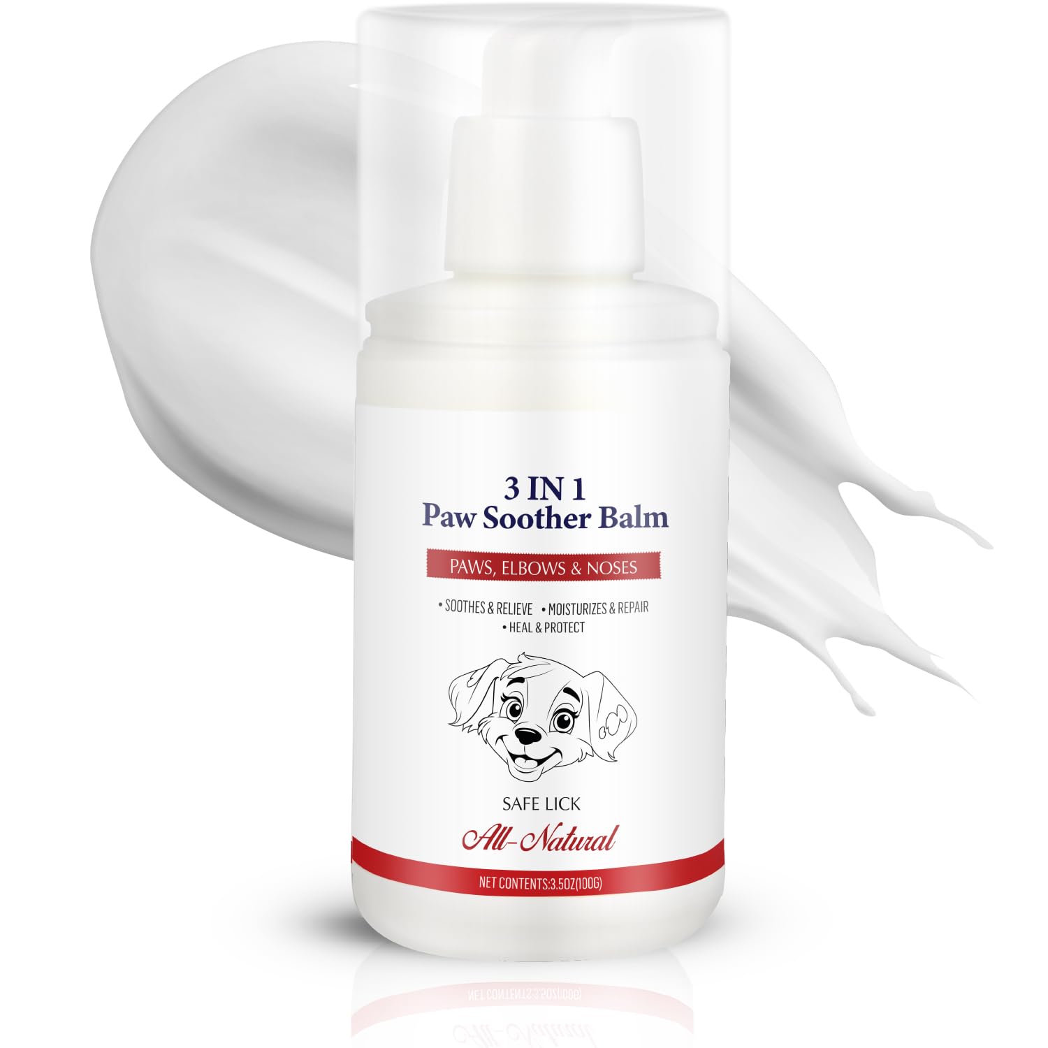 PUMBLER Dog Paw Balm - Natural Paw Cream for Dogs - Moisturizes, Soothes, Heals & Protects Paws, Elbows & Noses - Fast Absorbing, Non-Sticky, Lick-Safe - 3.5oz - Vet Recommended, for All Breeds