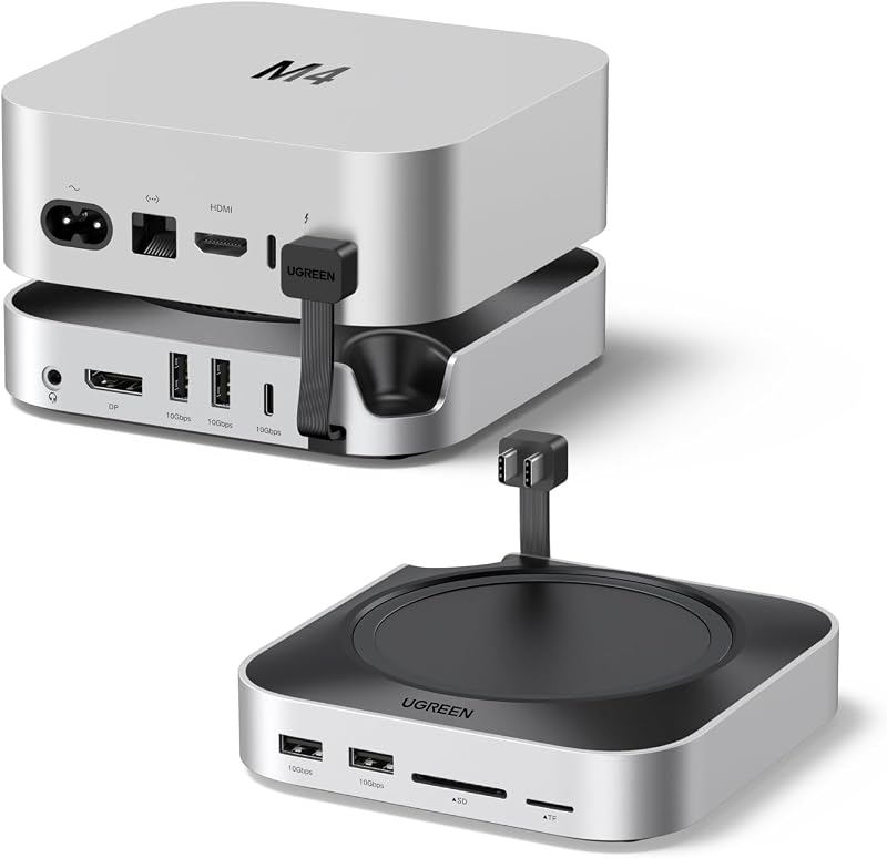 Docking Station Hub USB C e Supporto per Mac Mini M4 e M4 Pro