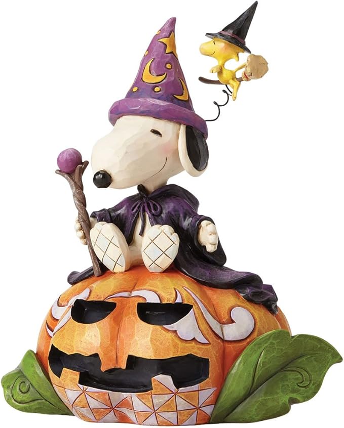 Jim Shore Peanuts Happy HowlOWeenWizard Snoopy and Woodstock