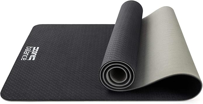 CORE BALANCE Esterilla Antideslizante para Yoga, Pilates, Fitness - Material TPE súper Resistente, Alta Densidad - Alfombrilla 6mm cómoda, Ligera, compacta, con Correas, 183 x 65cm, 6 Colores: Amazon.es: Deportes y aire libre
