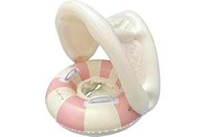Baby Swimming Float - Inflatable with Canopy & Handle, Soft Thicken Safe Pool Float for 0-4 Years