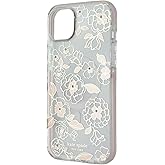 Kate Spade New York Defensive Hardshell Case Compatible with MagSafe for Apple iPhone 14 Plus - Gold Floral [KSIPH-240-GFL]