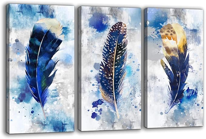 Minimalist Art Nature Print Modern Farmhouse Decor Canvas Art Feather Photo Print Feather Photography Nature Photo Blue Jay Feather Photography Art Collectibles Tomtherapy Co Il