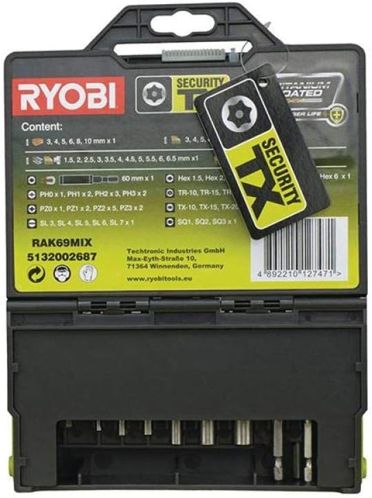 Ryobi RAK69MIX Mixed Drilling and Driving Bit Set, 69 Piece, Grün - Image 3