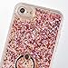 iPhone 6S Plus Case,iPhone 6 Plus Case,LEECO 3D Diamonds Liquid Glitter Hard Back TPU Frame with 360 Degree Rotating Ring Grip Kickstand Holder for iPhone 6 / 6S Plus 5.5 inch [Ring Diamonds] Pink