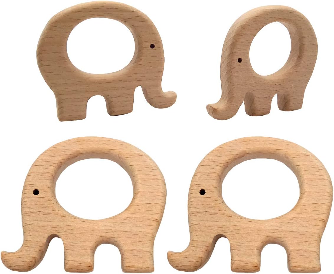 wooden animal teether