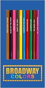 Broadway Colors - Set Of 12 Musical Theatre Themed Colored Pencils