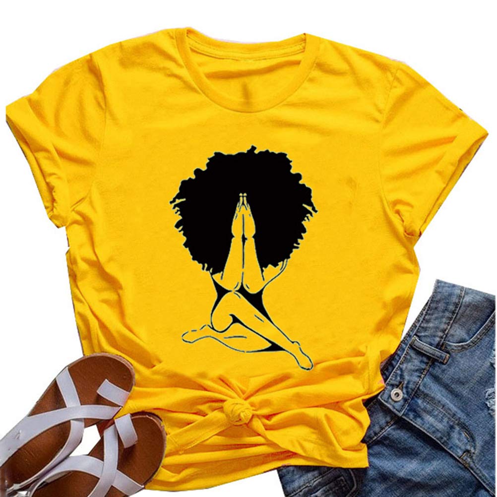 YourTops Women Melanin Graphic T-Shirt Afro Woman