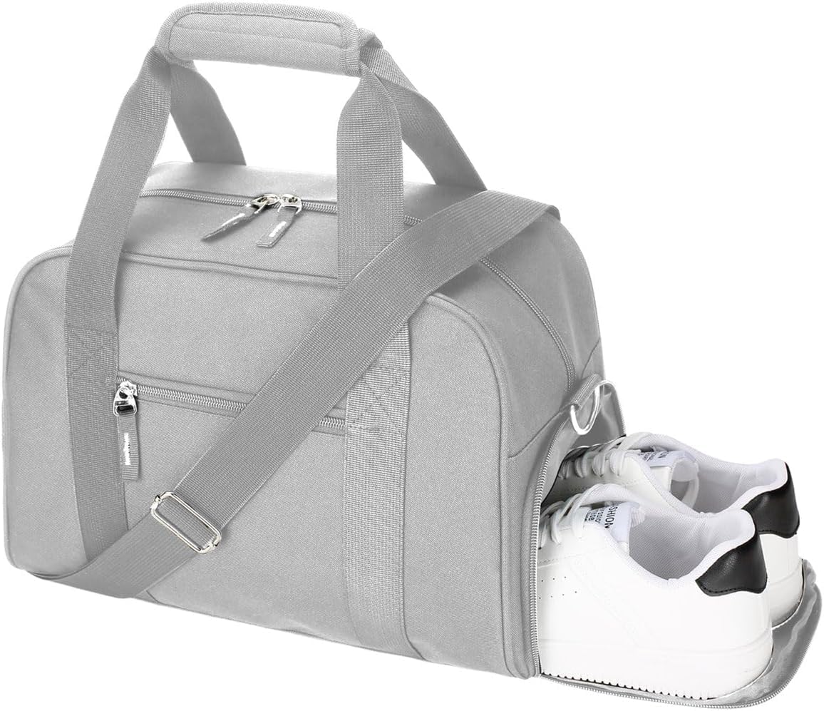 Photo 1 of SeaRock 14 inch Small Gym Bag for Women & Men - Mini Duffle Bag for Travel, Sports, Workout, Weekender & Overnight with Shoe Compartment Gray