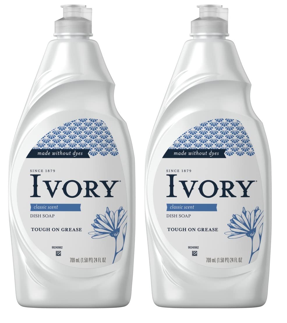 2 Pk. Ivory Classic Scent Dishwashing Liquid Dish Soap 24 Fl. Oz (48 Fl. Oz Total)