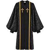 GradPlaza Luxury Clergy Robe with Embroidered Cross for Pastor Ministry | Designed for pastors, ministers and church leaders with an elegant style for worship services and ceremonies.