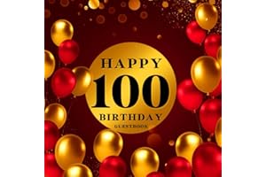 100th birthday guest book red and gold guest book: suitable for Polaroid photos. and has a page for writing impressions for g
