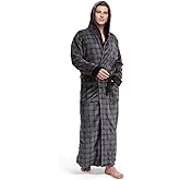 FG FEAYIGUDIM Cozy Plush Fleece Robe for Men, Big and Tall Hooded Long Robe, Warm Loungewear, Shawl Collar Pocketed Bathrobe