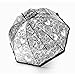 Becko Stick Umbrella/Flower and Heart Pattern Clear Canopy Bubble Umbrella/Transparent Dome Shape Princess Style Rain Umbrella with Gradient J-Handle for Wedding/Party/Camping (Black)