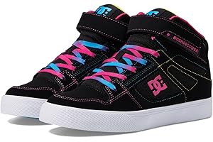 DC Shoes Girls DC Unisex-Child Pure High Top Ev Skate Shoes with Ankle Strap and Elastic Laces