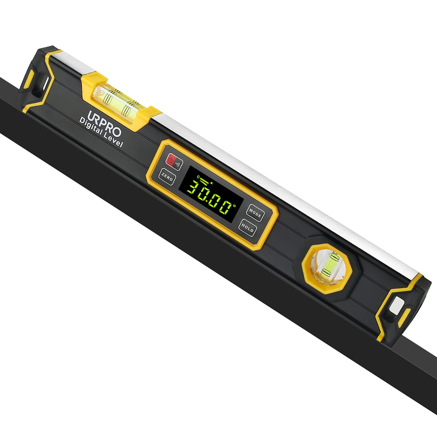 URPRO Inclinometer, Digital Torpedo Level and Protractor Neodymium V-Groove Magnets Bright LCD Display Smart Level IP54 Dust/Water Resistant