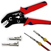Twippo Crimping Tool with Ratchet, Ratcheting Wire Crimper Tool for Open Barrel Terminal Connectors, Electrical Crimping Tool