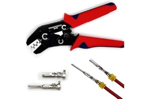 Twippo Crimping Tool with Ratchet, Ratcheting Wire Crimper Tool for Open Barrel Terminal Connectors, Electrical Crimping Tool