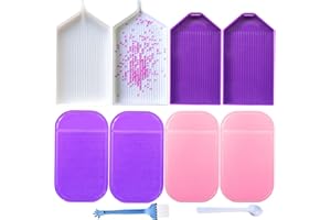 SUWAND 8 Pcs Diamond Painting Trays Large,Plastic Bead Sorting Tray,Big Diamond Art Trays Kit Tools, Storage Containers Tray for Rhinestone and Accessories