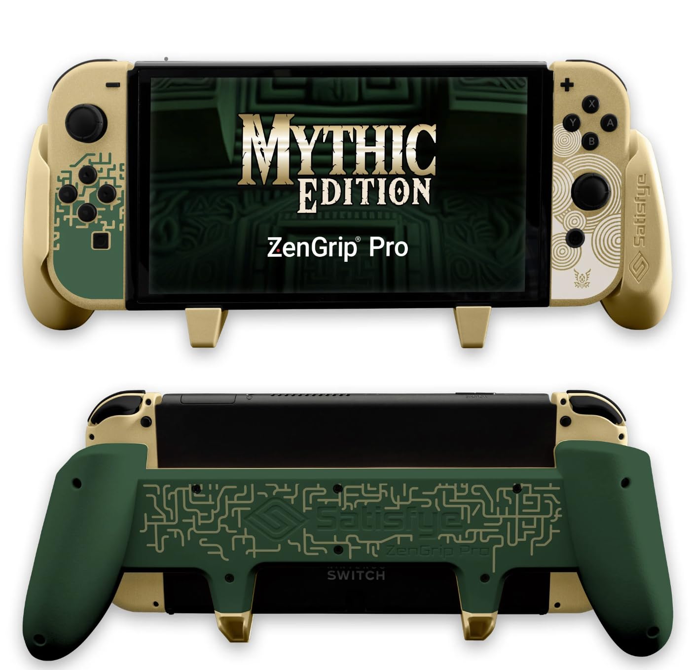 Photo 1 of Satisfye - ZenGrip Pro Gen 3 OLED, a Switch Grip Compatible with Nintendo Switch - Comfortable & Ergonomic Grip, Joy Con & Switch Control. #1 Switch Accessories Designed for Gamers (Gold)