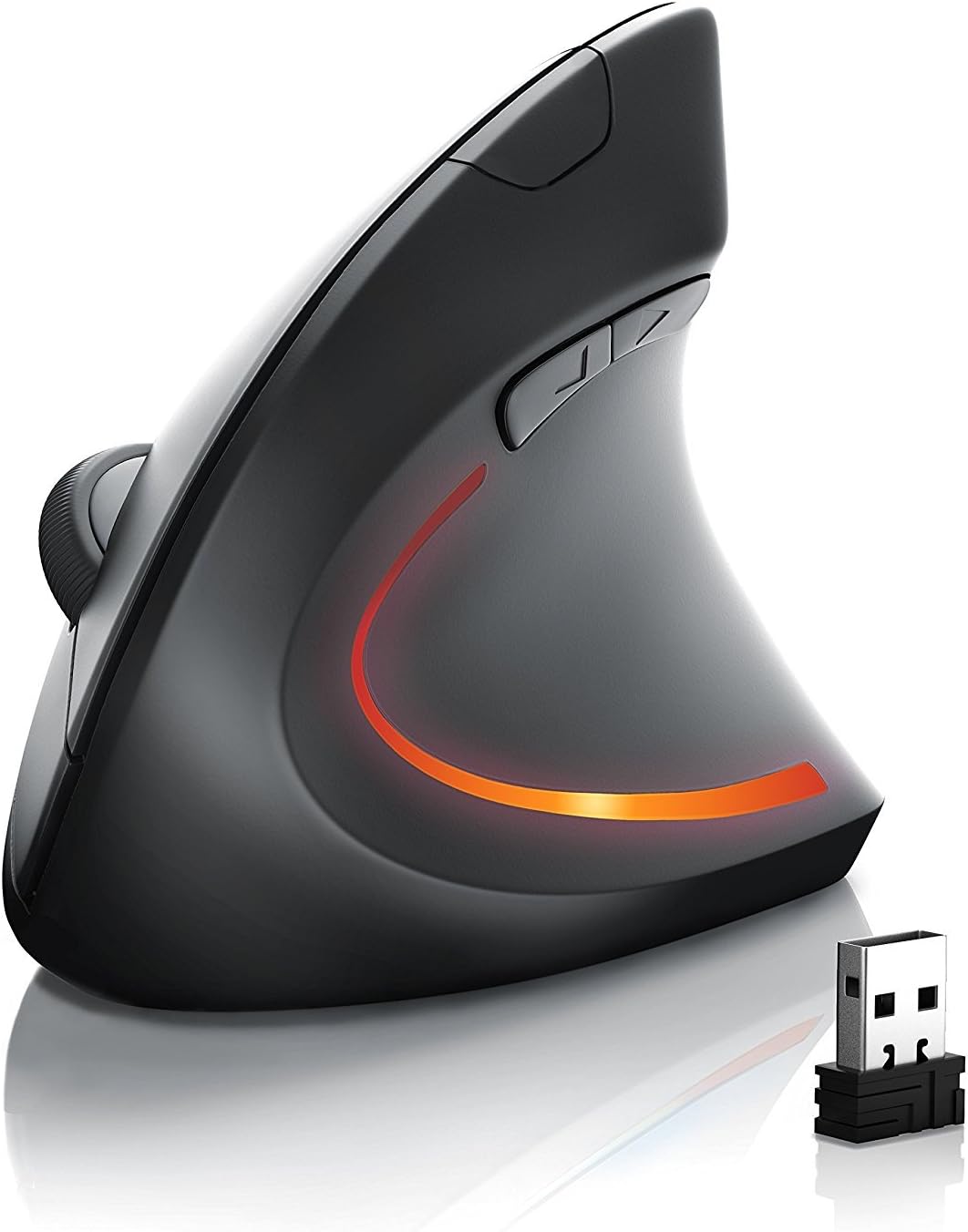 Ergonomic Wireless Mouse,Vertical Gaming Mouse -Ergonomic Design - Prevention of Mouse arm -Tennis Elbow (RSI Syndrome),3 Adjustable DPI 3200/1600/1200 Levels for Laptop, PC, MacBook, Notebook etc.