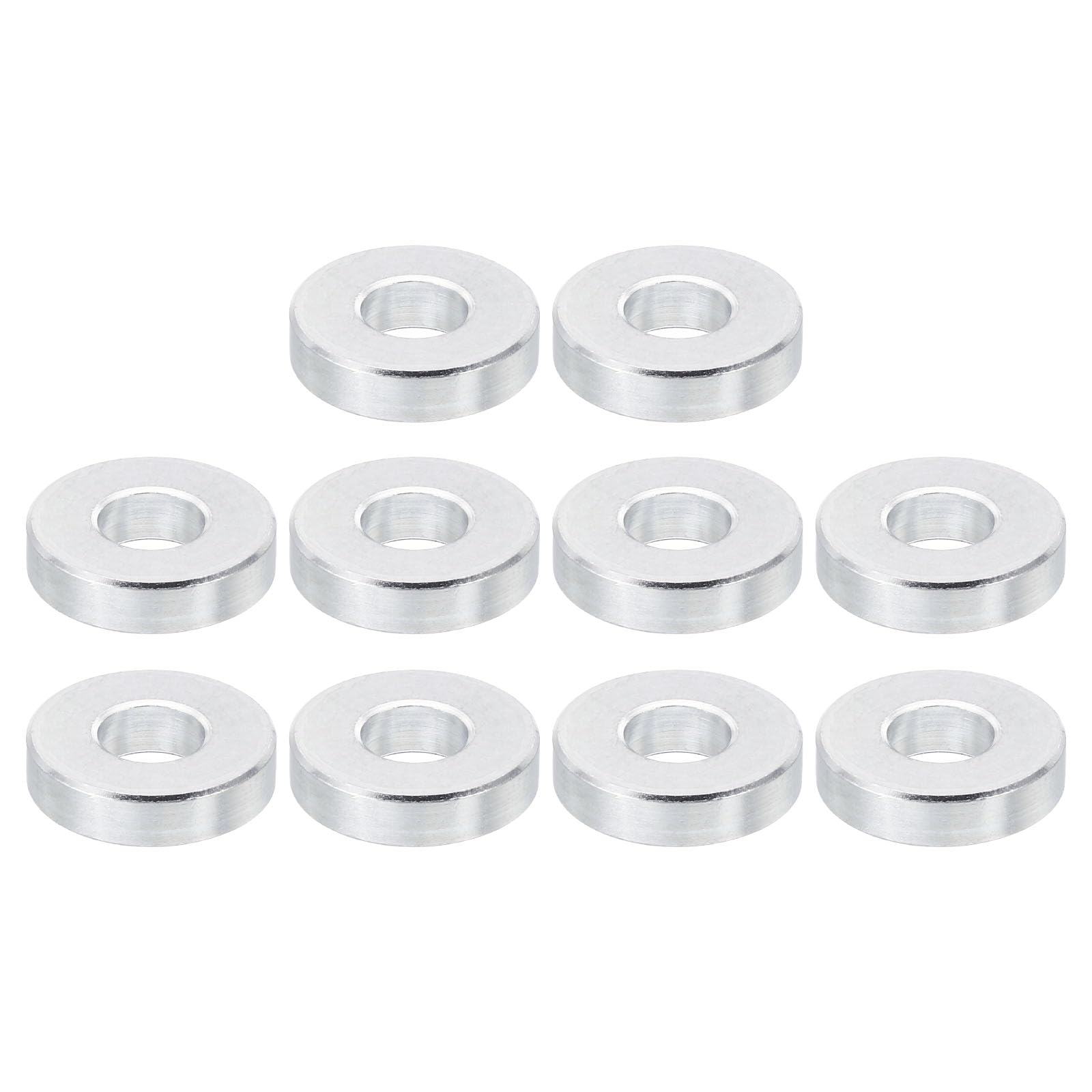 PATIKIL M8 Aluminum Spacers, 10 Pcs Metal Spacer Aluminum 8.5mm ID x 20mm OD x 5mm L Aluminum Spacer Screw Standoff Round for 5/16" or M8 Screw Bolts