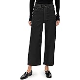 DL1961 Women's Karmine Refined Wide Leg Petite High Rise Coated Jeans
