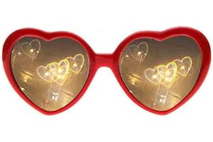 Heart-shaped 3D special effects glasses Heart-shaped effect glasses Gray glasses with heart-shaped variable lights. Music par