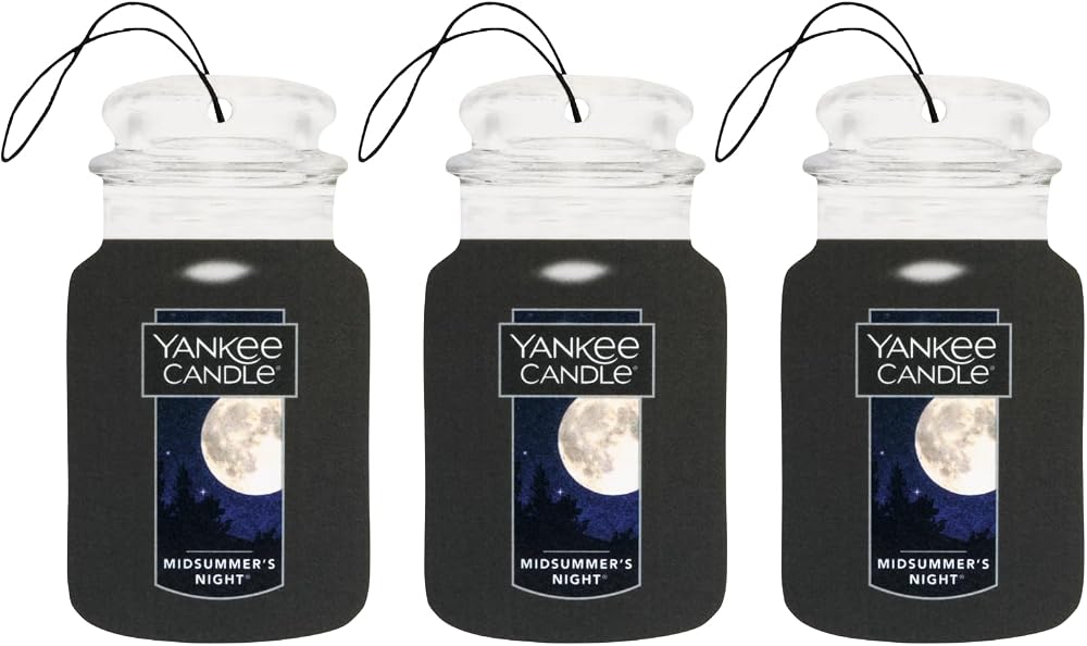 Yankee Candle Car Jar Scented Air Freshener Midsummer’s Night 3 Pack