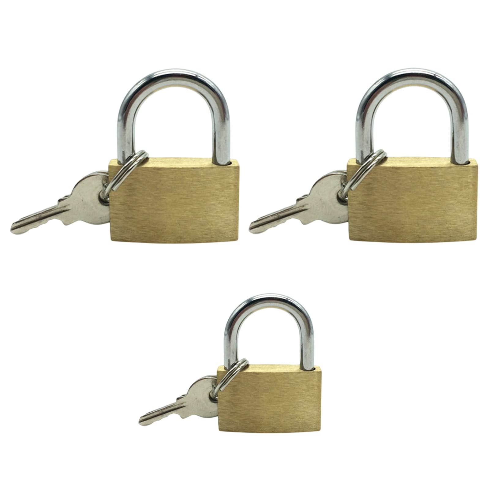 selanedino 3pcs Locker Padlocks Padlocks with Keys Small Padlocks with Keys Portable Safety Door Padlocks Multifunctional Brass Door Latch 2 Sizes Window Accessories