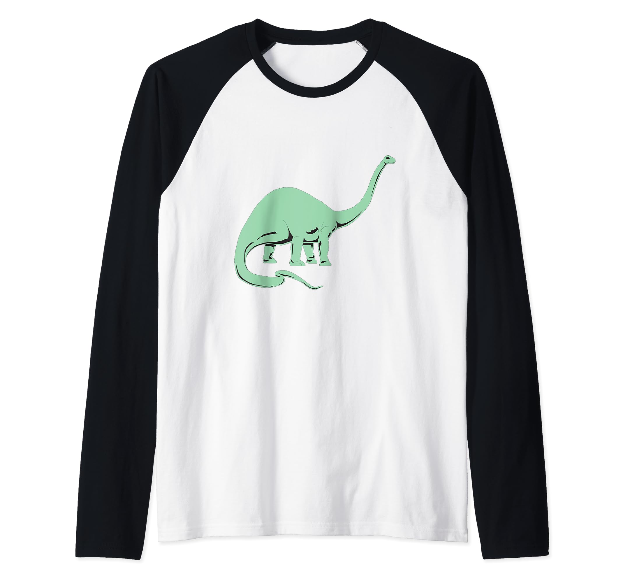 Brontosaurus Long-Necked Dinosaur Gentle Giant Dinosaur Raglan Baseball Tee