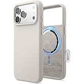 elago for iPhone 17 Pro Max Case, Premium Magnetic Silicone Case, Compatible with MagSafe, Liquid Silicone Material, Protective Cover, Shockproof, Slim Phone, 6.9 inch (Stone)