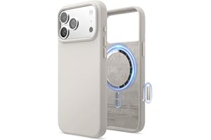 elago for iPhone 17 Pro Max Case, Premium Magnetic Silicone Case, Compatible with MagSafe, Liquid Silicone Material, Protective Cover, Shockproof, Slim Phone, 6.9 inch (Stone)