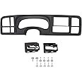 Kojem Double DIN Dash Bezel Cover Kit Compatible With 1999-2002 GM Full-Size Trucks SUV's Chevy Silverado Sierra Car Stereo Radio Replacement for 15731974 15772850 Matte Black