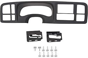 Kojem Double DIN Dash Cover Kit Compatible With 1999-2002 Chevy Silverado Avalanche Tahoe, Compatible With 1999-2002 GMC Sierra Yukon Car Stereo Radio Replacement for 15731974 15772850 Matte Black