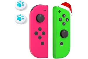 HAMGADER Switch Replacement Controller, Switch Controller Compatible with Switch/OLED/Lite,Switch Controllers Support/Screenshot/Wake-up/Motion Control/Dual Vibration,with Two Cute Joystick Hats,Rose Green