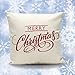 Laimeng Christmas Letter Sofa Bed Home Decoration Festival Pillow Case Cushion Cover (White)