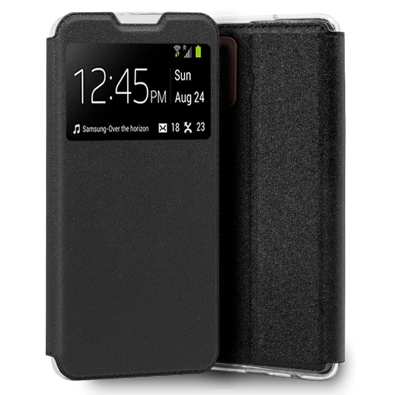 Cool Flip Cover Case for Motorola Moto G9 Plus Plain Black
