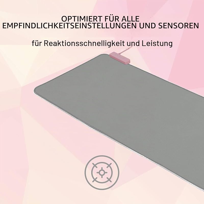 Goliathus Extended Chroma Quartz - Extra große weiche XXL Gaming Maus-Matte mit RGB Beleuchtung (Kabelhalterung, Stoff-Oberfläche, Gesteppter Rand, Optimiert für alle Mäuse) Mercury Rosa