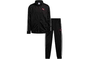PUMA Boys Pants Set - 2 Piece Tricot Athletic Zip Up Jacket Sweatshirt and Active Jogger Pants - Boys Activewear Set (8-16)