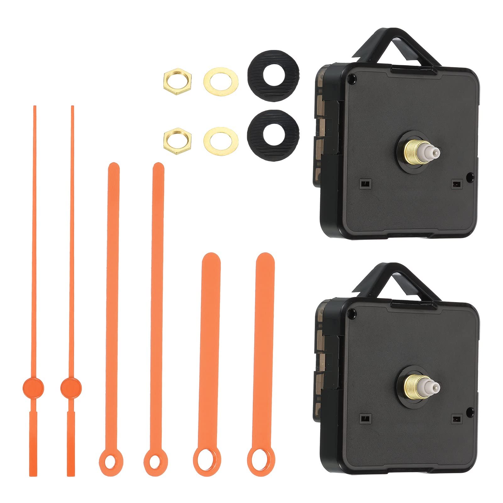 PATIKIL 2 Set DIY Silent Sweep Clock Parts 1/2" Movement Shaft Length with 3.5" Long Spade Hand for Clock Orange