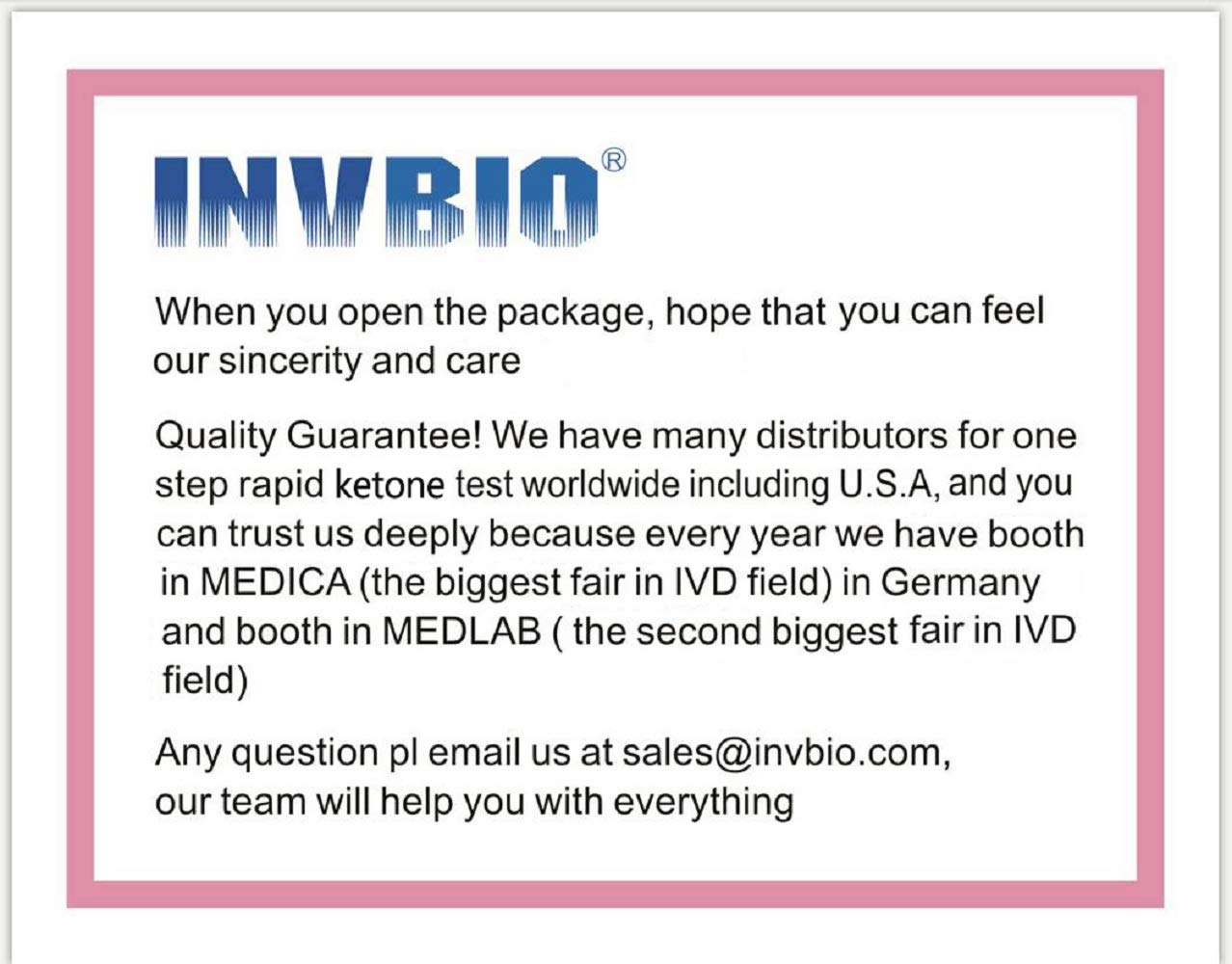 125ct - INVBIO Urine Ketone Test Strips for Testing Ketosis, Home Ketone Test strips, Accuracy and Precision Urinalysis Strips for Low Carb Dieters Who Have No Diabetes or Have Diet